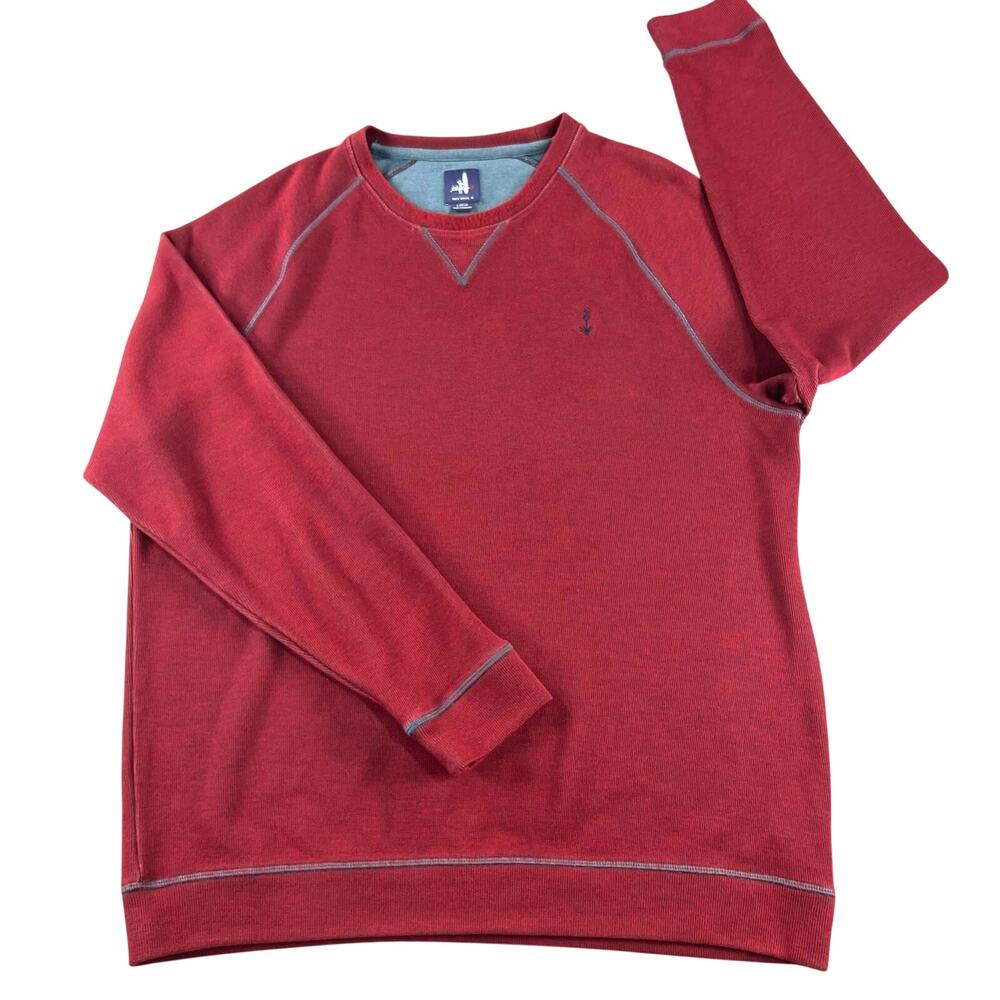 Johnnie-O Shields Crewneck Sweatshirt Large Crimson Red Coastal Prep Golf Layer